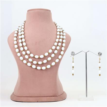 Western White Glass Bead Necklace Set