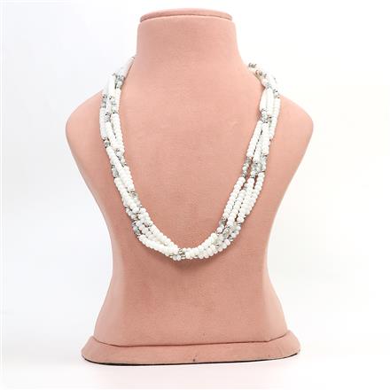 Western Snowy Elegance Multi Strand Seed Bead Necklace