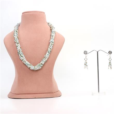 Western Ocean Mist Twisted Braided Seed Bead Necklace Set