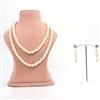 Western Vintage Ivory Glass Pearl Necklace Set