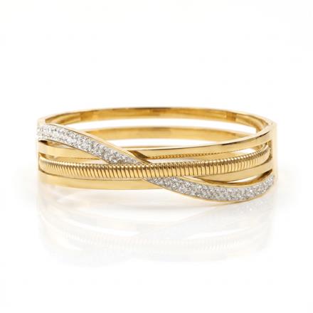 Western Anti Tarnish Steel Kada With Gold Plating