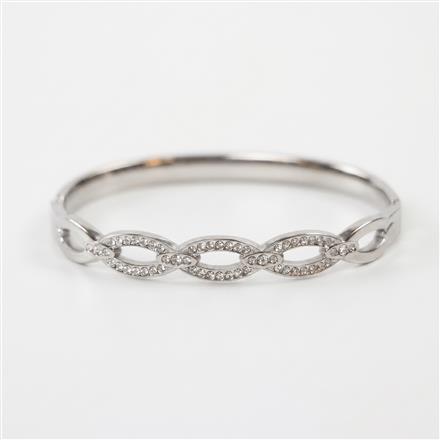 Western Anti Tarnish Steel Kada With Rhodium Plating