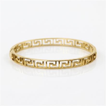 Western Anti Tarnish Steel Kada With Gold Plating