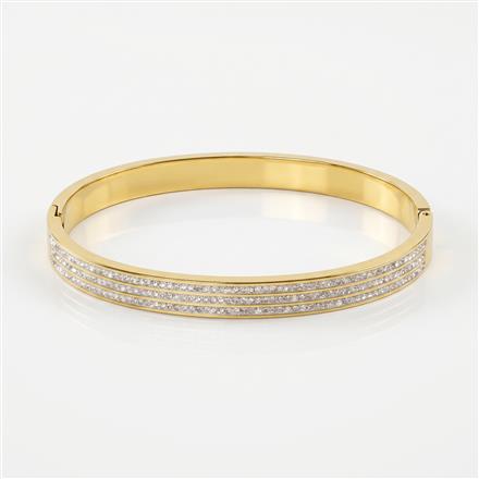 Western Anti Tarnish Steel Kada With Gold Plating