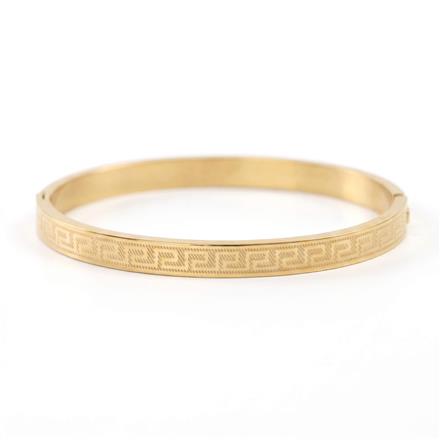 Western Anti Tarnish Steel Kada With Gold Plating