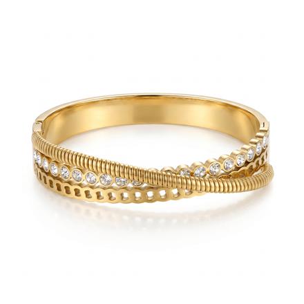 Western Anti Tarnish Steel Kada With Gold Plating