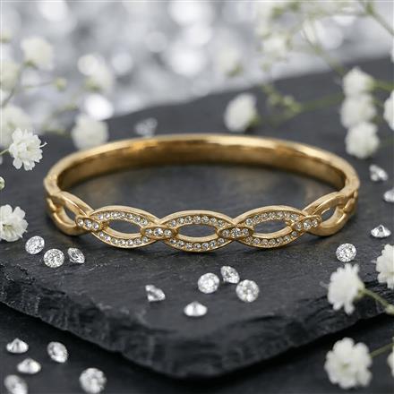 Western Anti Tarnish Steel Kada With Gold Plating