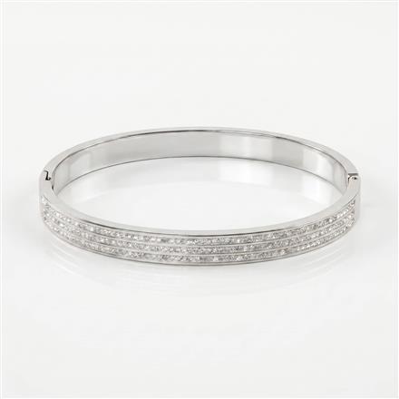 Western Anti Tarnish Steel Kada With Rhodium Plating