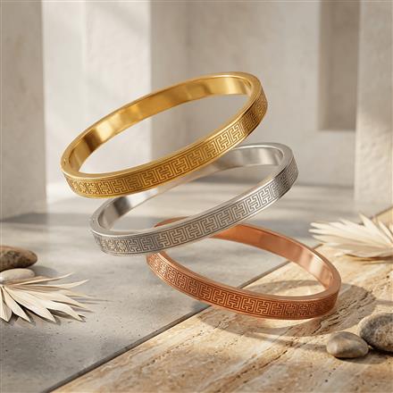 Western Anti Tarnish Steel Kada With Rose Gold Plating