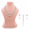 Western Glass Beads Necklace With Rhodium Plating