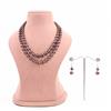 Western Glass Beads Necklace With Rhodium Plating