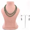 Western Glass Beads Necklace With Rhodium Plating