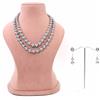 Western Glass Beads Necklace With Rhodium Plating