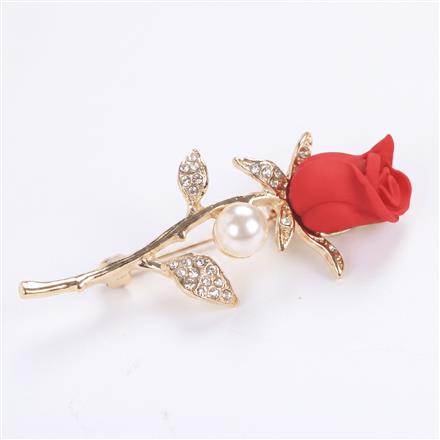 Western Floral Brooch With Gold Plating