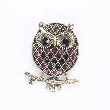 Western Birds Brooch With Mehndi Plating