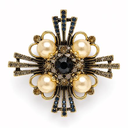 Western Trendy Brooch With Gold Plating