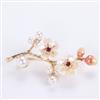 Western Floral Brooch With Gold Plating