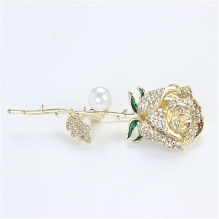 Western Floral Brooch With Gold Plating
