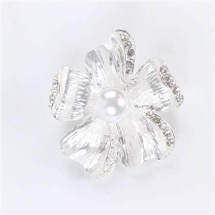 Western Floral Brooch With Rhodium Plating