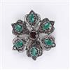 Western Floral Brooch With Rhodium Plating