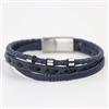 Western Unisex Leather Bracelet With Rhodium Plating