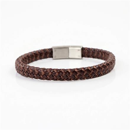 Western Unisex Leather Bracelet With Rhodium Plating