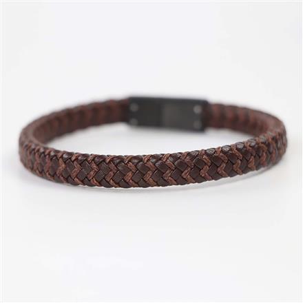 Western Unisex Leather Bracelet With Black Plating