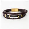 Western Unisex Leather Bracelet With Gold Plating