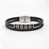 Western Unisex Leather Bracelet With Rhodium Plating