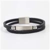 Western Unisex Leather Bracelet With Rhodium Plating