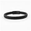 Western Unisex Leather Bracelet With Black Plating