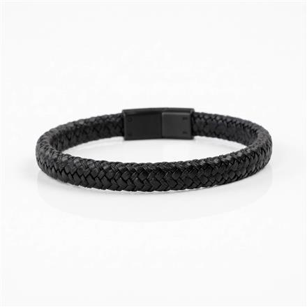 Western Unisex Leather Bracelet With Black Plating