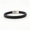 Western Unisex Leather Bracelet With Rhodium Plating