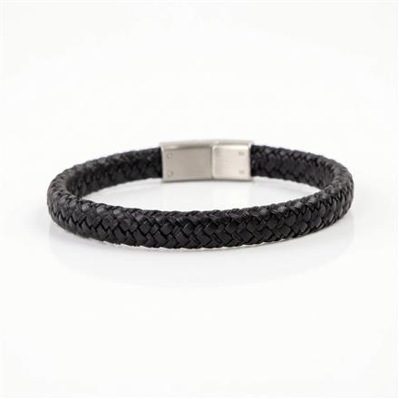 Western Unisex Leather Bracelet With Rhodium Plating