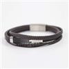 Western Unisex Leather Bracelet With Rhodium Plating