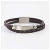 Western Unisex Leather Bracelet With Rhodium Plating
