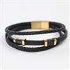 Western Unisex Leather Bracelet With Gold Plating