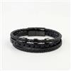 Western Unisex Leather Bracelet With Black Plating