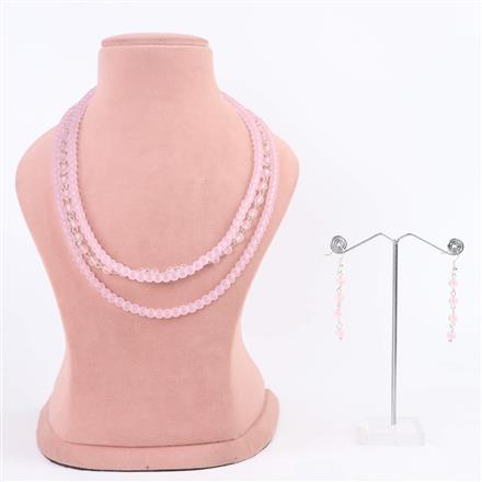 Western Beads Necklace With Rhodium Plating