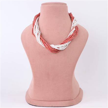 Western Beads Necklace With Rhodium Plating
