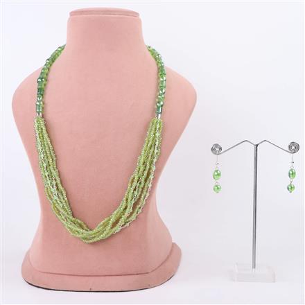 Western Beads Necklace With Rhodium Plating