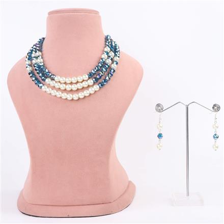 Western Pearl Necklace With Rhodium Plating