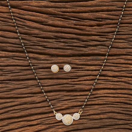 American Diamond Delicate Mangalsutra with Rhodium Plating 2 Tone Plating