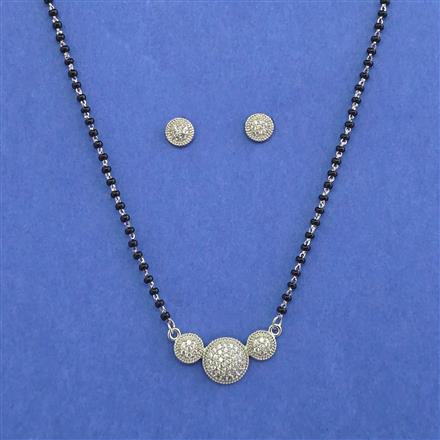 Cz Delicate Mangalsutra With 2 Tone Rhodium Plating