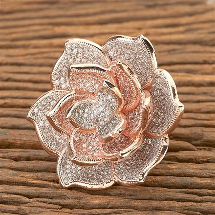 CZ Classic Ring with rose gold plating