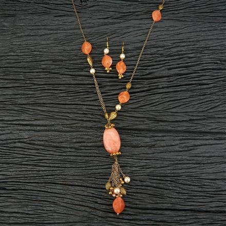 Western Long Necklace With Gold Plating