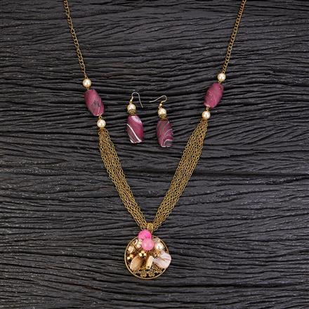 Western Long Necklace With Mehndi Plating Plating