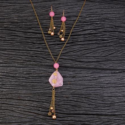 Western Long Necklace With Mehndi Plating Plating