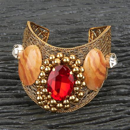 Western Broad Kada With Gold Plating