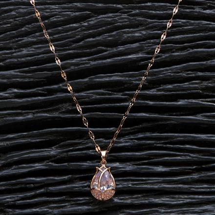 Western Cz Chain Pendant With Rose Gold Plating